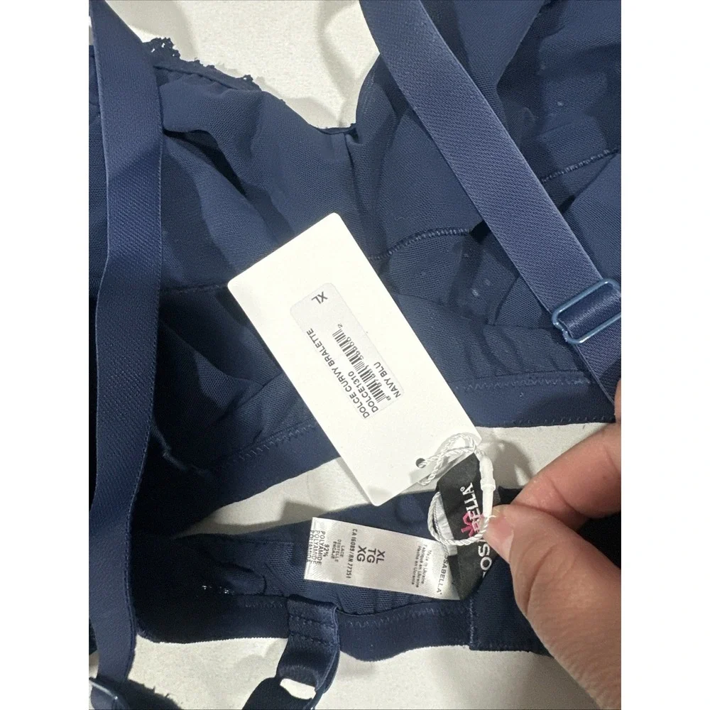 NWT $88 Cosabella [ Curvy XL ] Lace Dolce Curvy Bralette in Navy Blue #T2211